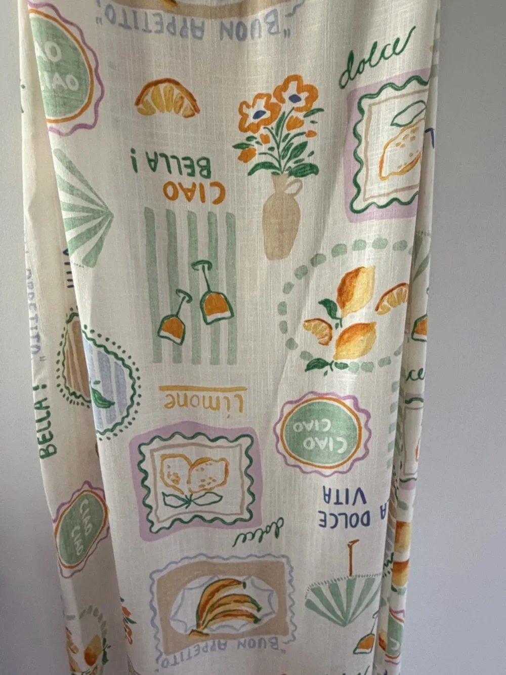 Anthropologie Paper Heart La Dolce Vita Strapless Citrus Print Linen Maxi Dress - Picture 4 of 12